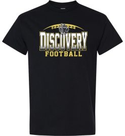 Black Short Sleeve T-Shirt (Discovery Football Design B)