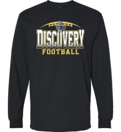 Black Long Sleeve T-Shirt (Discovery Football Design B)