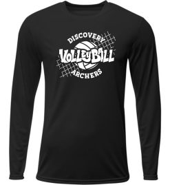 Black Cooling Performance Long Sleeve T-Shirt (Discovery Volleyball)