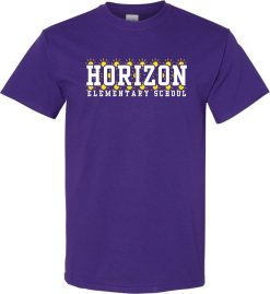 Purple Short Sleeve T-Shirt (Horizon Design F)