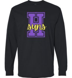 Black Long Sleeve T-Shirt (Horizon Design H)