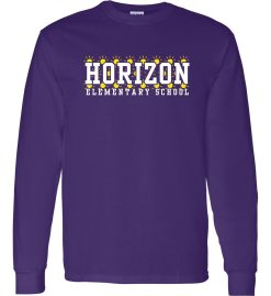 Purple Long Sleeve T-Shirt (Horizon Design F)