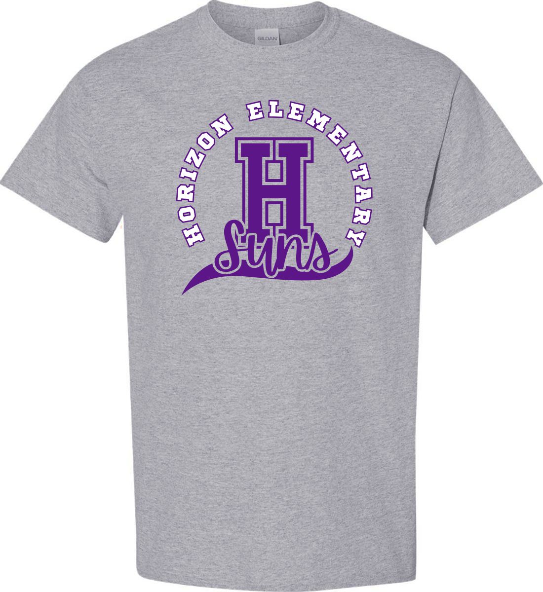 Sport Gray Short Sleeve T-Shirt (Horizon Design G)