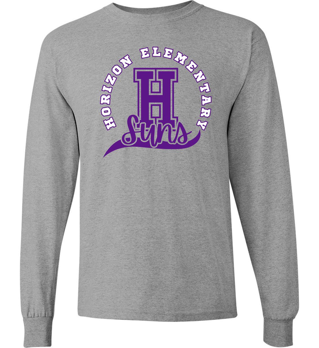 Sport Gray Long Sleeve T-Shirt (Horizon Design G)