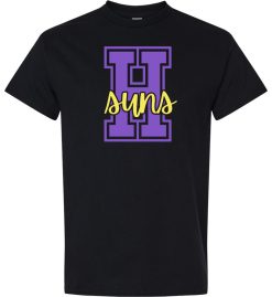 Black Short Sleeve T-Shirt (Horizon Design H)
