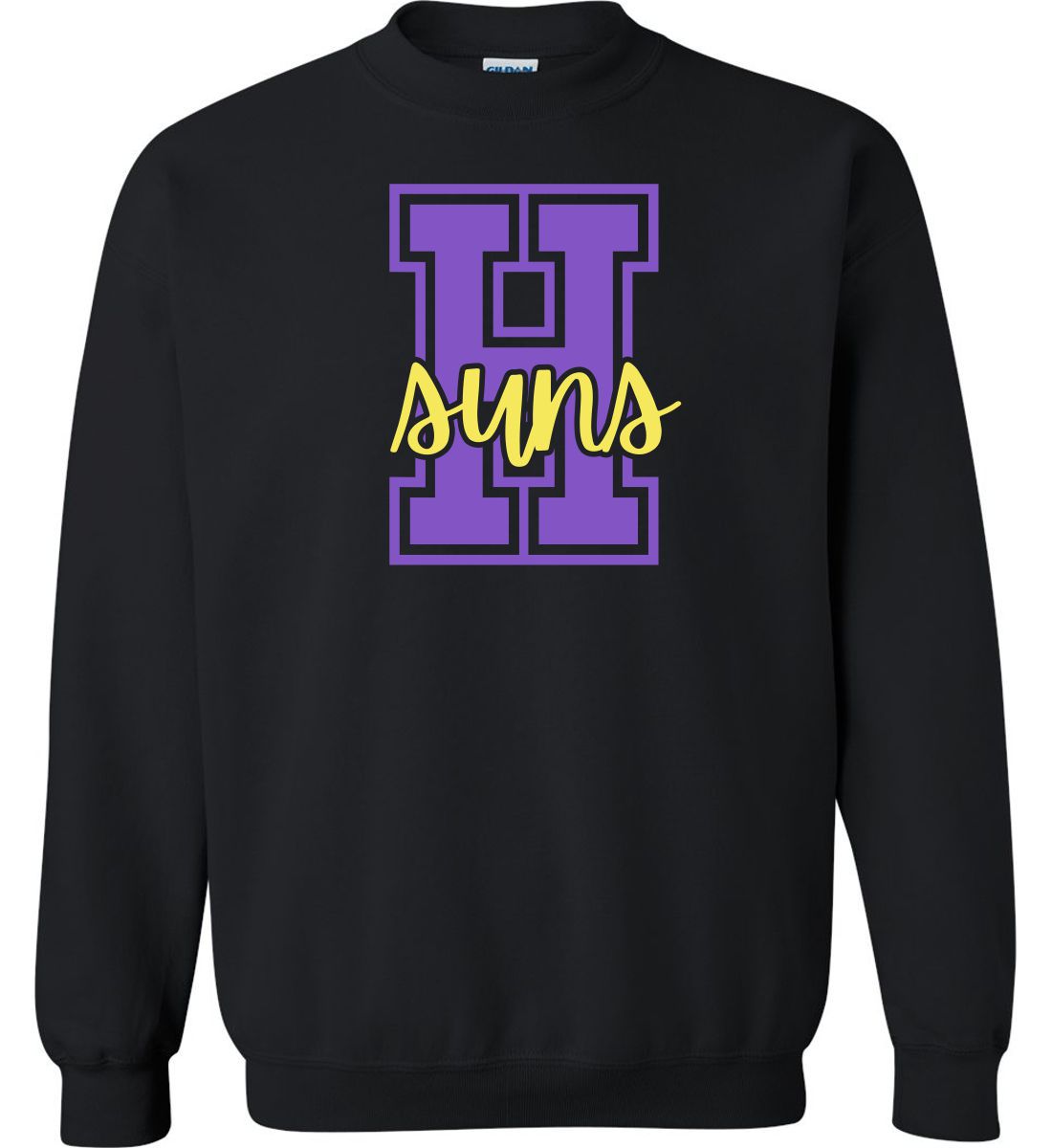 Black Crewneck Sweatshirt (Horizon Design H)