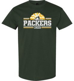 Forest Green w/Glitter Short Sleeve T-Shirt (Packers Rocket Cheerleading)