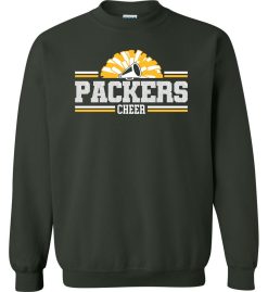 Forest Green w/Glitter Crewneck Sweatshirt (Packers Rocket Cheeleading)