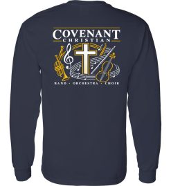 Navy Blue Long Sleeve T-Shirt (Covenant Christian Music Department) - Image 2
