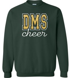 Forest Green with Glitter Ink Crewneck Sweatshirt (Discovery Cheer Design B)