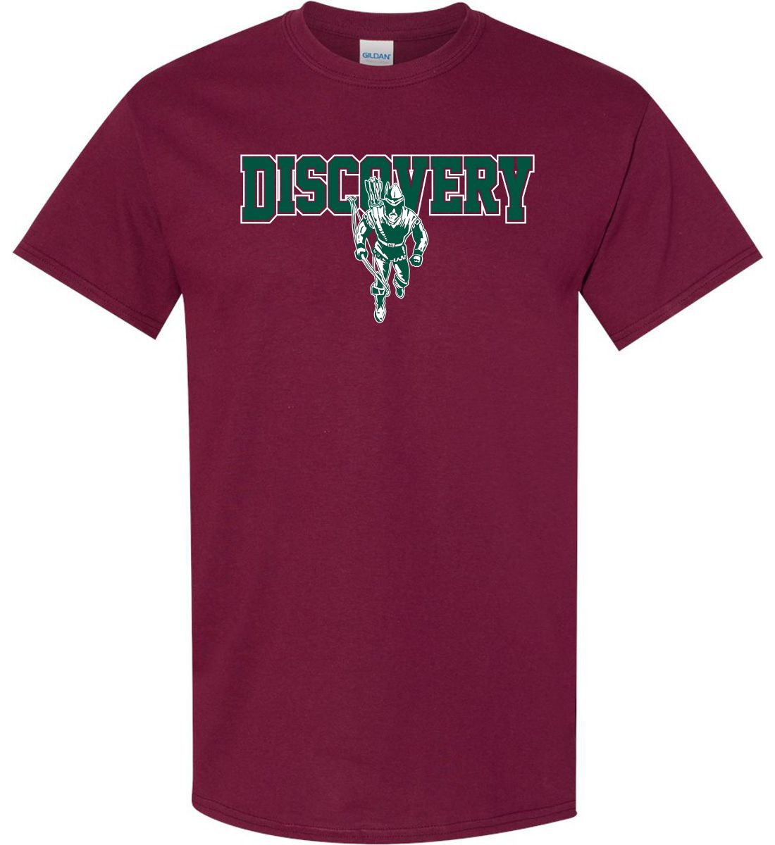 Maroon Short Sleeve T-Shirt (Discovery Middle School Design D)