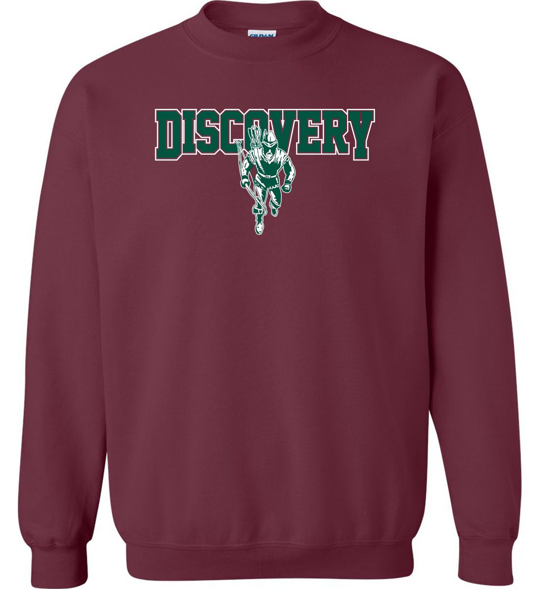 Maroon Crewneck Sweatshirt (Discovery Middle School Design D)