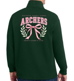 Forest Green Quarter-Zip Sweatshirt (Discovery Middle School Design E) - Image 2