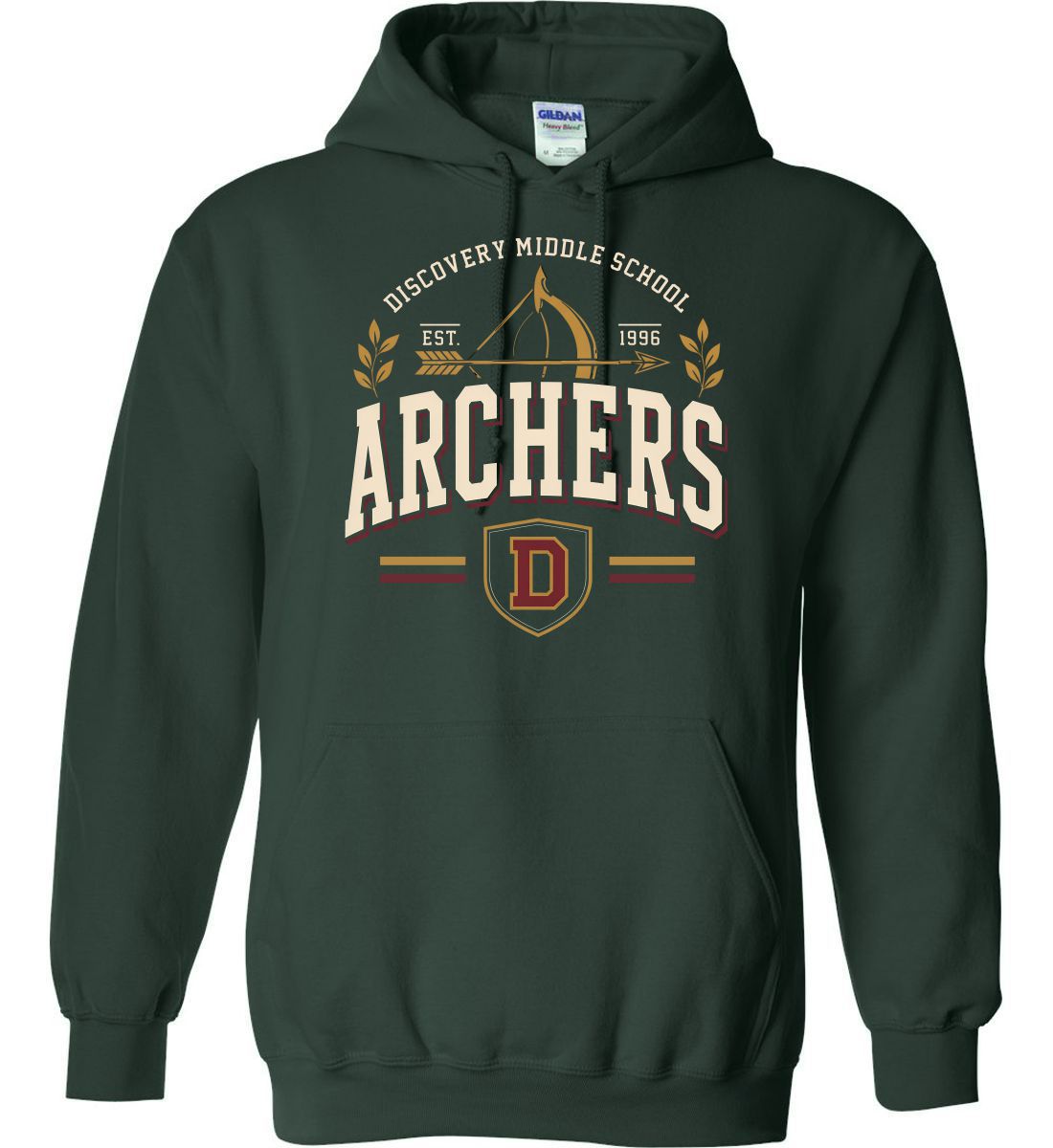 Forest Green Hoodie (Discovery Middle School Design G)