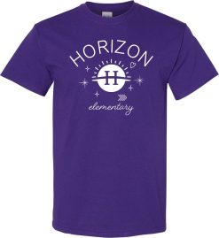 Purple Short Sleeve T-Shirt (Horizon Design I)