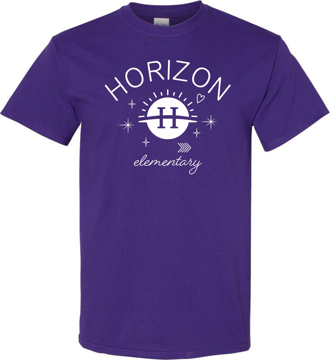 Purple Short Sleeve T-Shirt (Horizon Design I)