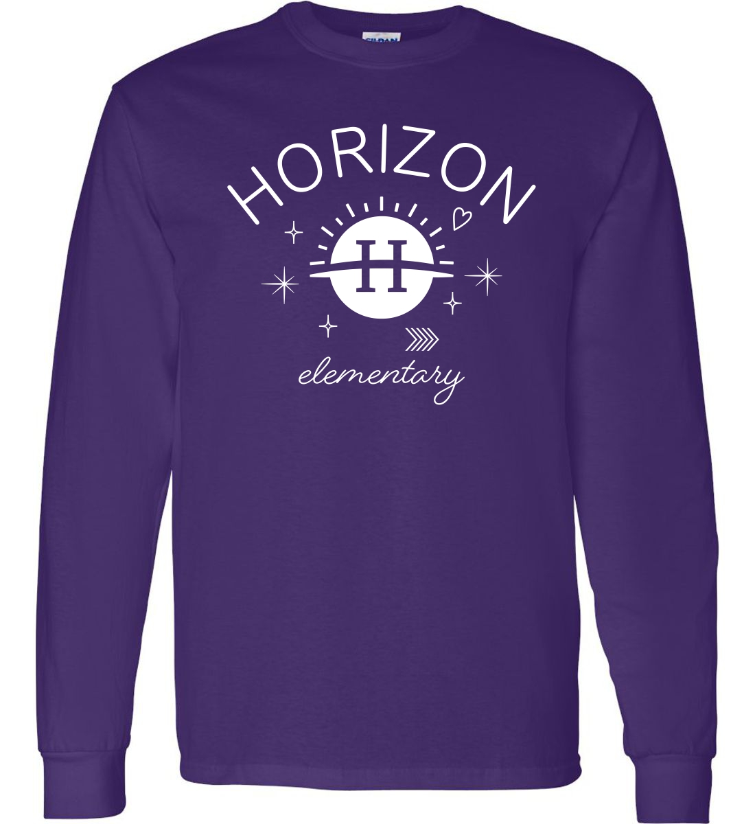 Purple Long Sleeve T-Shirt (Horizon Design I)