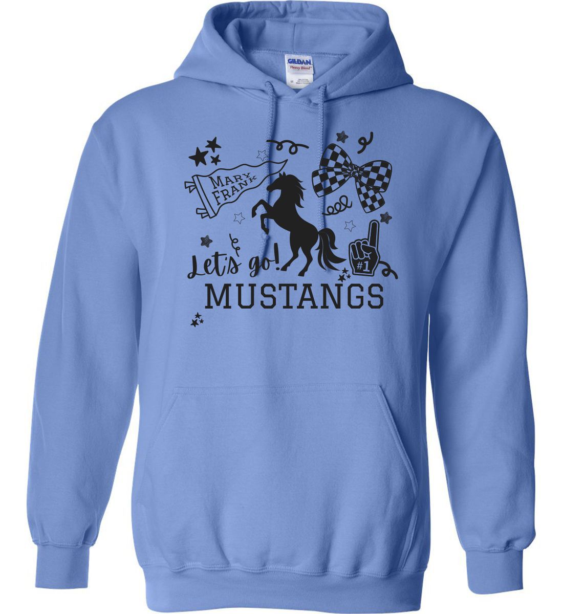 Carolina Blue Hoodie (Mary Frank Elementary Design B)