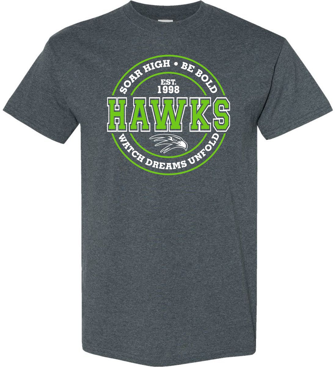 Dark Heather Short Sleeve T-Shirt (Meadow's Edge)