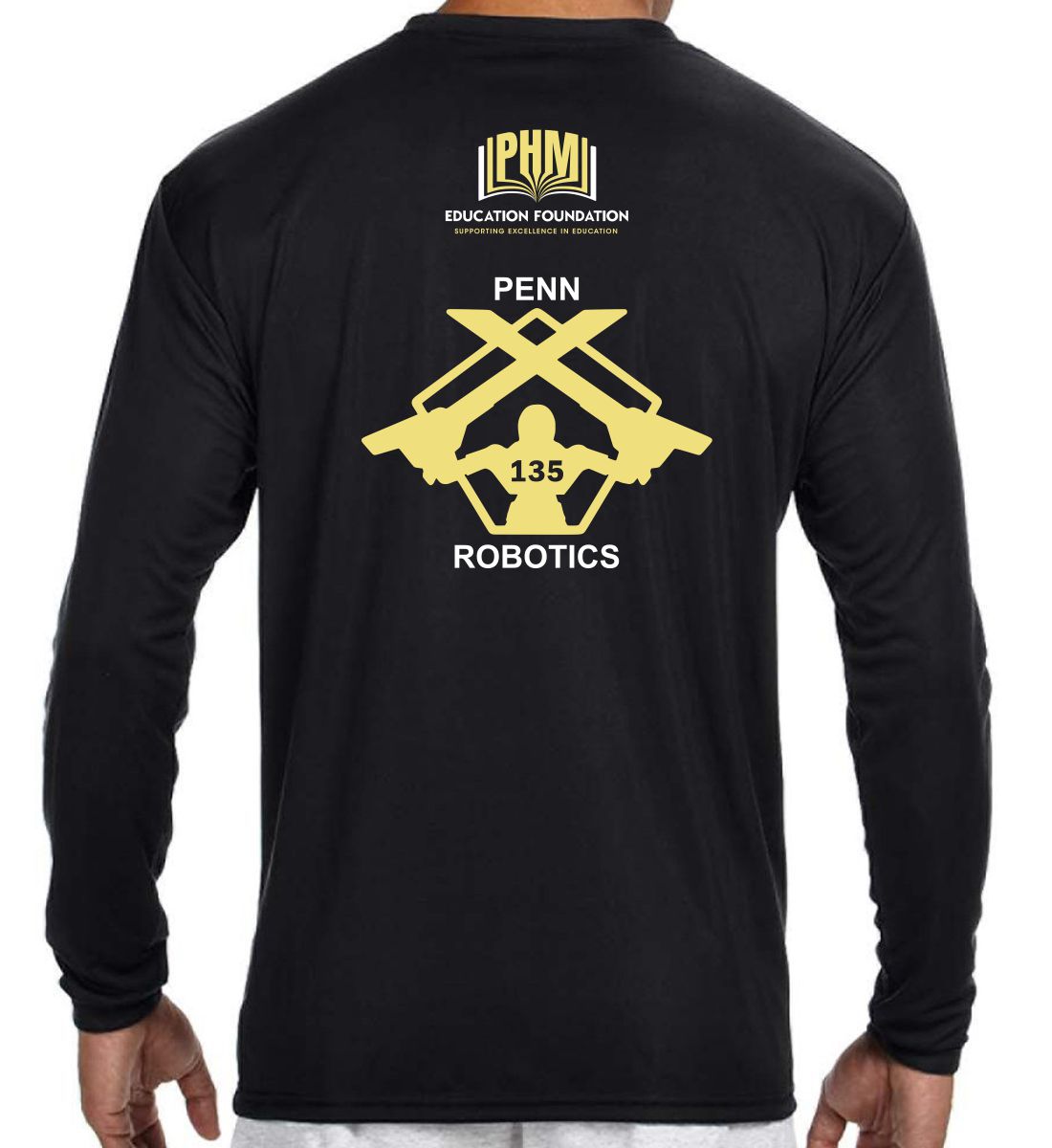 Black Cooling Performance Long Sleeve T-Shirt (Penn Short Circuits) - Image 2