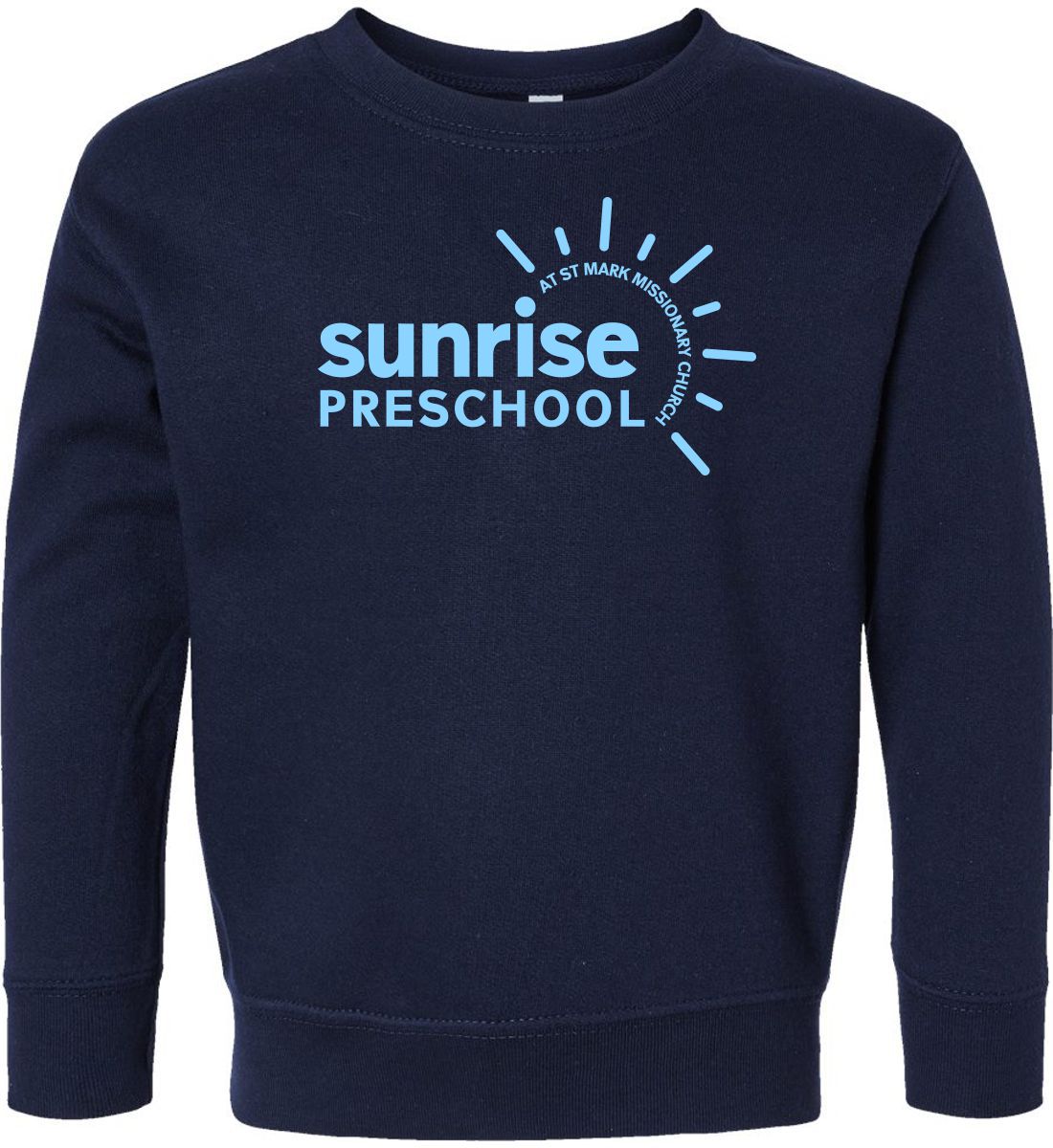 Navy Blue Toddler Crewneck Sweatshirt (Sunrise Preschool)