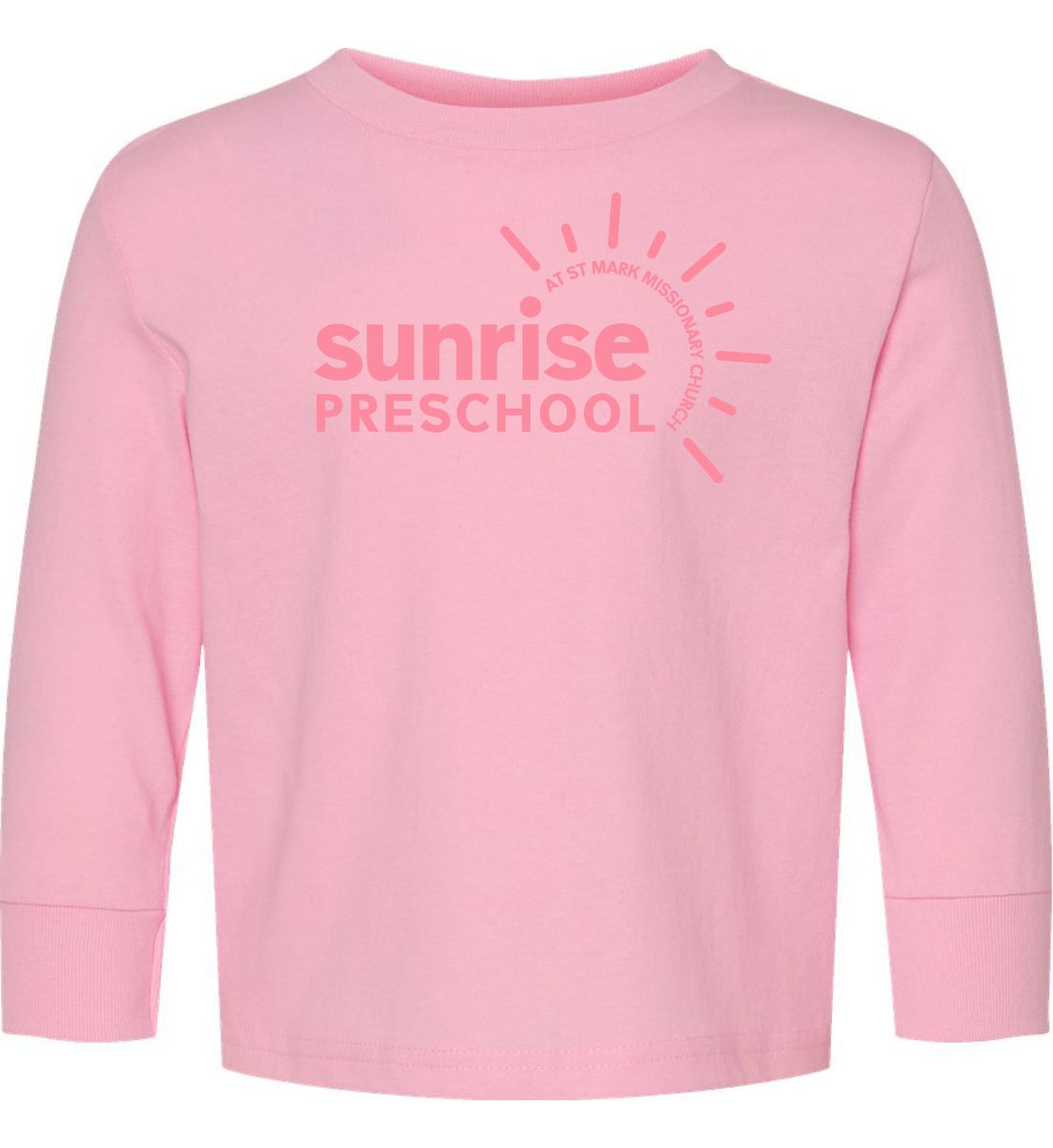 Pink Toddler Long Sleeve T-Shirt (Sunrise Preschool)